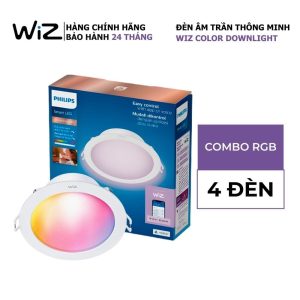 Combo 4 đèn Philips Wiz Downlight Full Color 16 triệu màu Wifi & Matter