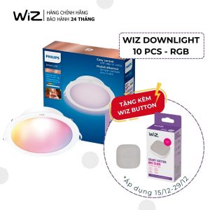 Combo 10 đèn Philips Wiz Downlight Full Color 16 triệu màu Wifi & Matter
