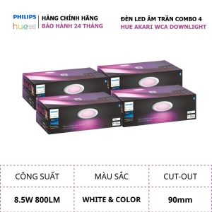 Combo 4 đèn Philips Hue Akari Color Ambiance Downlight